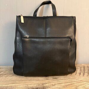 HOBO International Black Polished Leather Small Backpack 90s Y2K